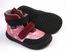Jonap Barefoot dívčí podzimní boty Jerry Vínová růžová